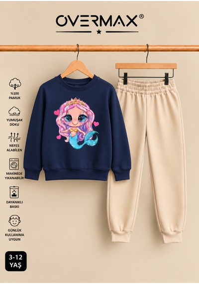 Overmax Deniz Kızı Baskılı Kapüşonsuz Sweatshirt Eşofman Takımı 3-12 Yaş Lacivert-bej - 921001102 Lacivert-bej Overmax Deniz Kızı Baskılı Kapüşonsuz Sweatshirt Eşofman Takımı 3-12 Yaş Lacivert-bej - 921001102 Lacivert-bej