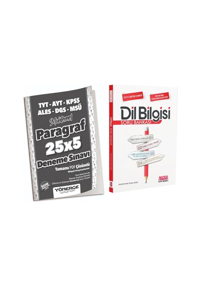 Yönerge TYT Paragraf Deneme ve AKM Dil Bilgisi Soru Bankası Seti 2 Kitap