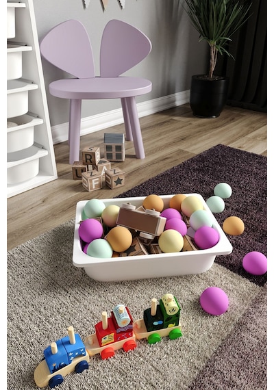 %100 Mdf - Large Duo 14 Sepetli Oyuncak Dolabı Beyaz