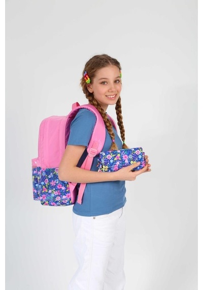 Kaukko Soft Floral Sırt Çantası Pink K1732