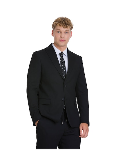Hatemoğlu Siyah Slim Fit Mono Yaka Klasik Takım Elbise 35266 Siyah
