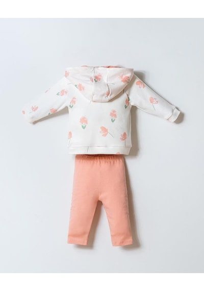U.S. Polo Assn. Kız Bebek 3 Lü Takım Beyaz-pudra-2269 Pudra