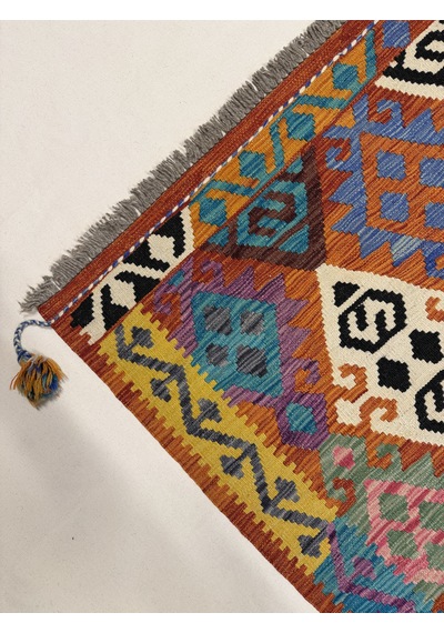 El Dokuma Afgan Kilim 100% Yün Kök Boya Elsanat Eserı İle Harıka Desenlı Model Çok Renkli