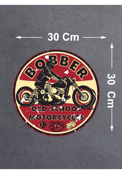 Vintage Motosiklet Sticker - Old School - Araba Oto Motosiklet Araç Sticker 02506 30x30 Cm