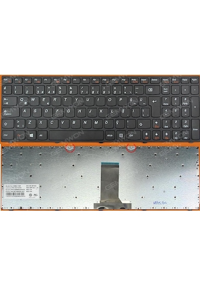 Lenovo Uyumlu 9Z.N8RSQ.G0T, AEBM5A00120, CSBG-US Çerçeveli Klavye K-L17