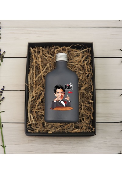 Bk Gift Kişiye Özel The Baba Karikatürlü Antrasit Tasarım Cam Şişe Kolonya 200 ML 4