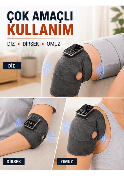 Tek Taşınabilir Isıtmalı Diz Masaj Cihazı 5000 Mah Şarjlı Titreşimli Dijital Kontrollü Najmaddin