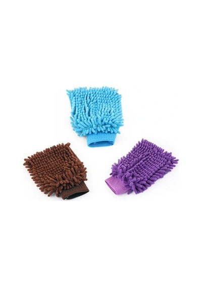 Mikrofiber Temizlik Eldiveni - Araç Yıkama Eldiveni Oto Yıkama Temizleme Cila Eldiveni Açık Füme