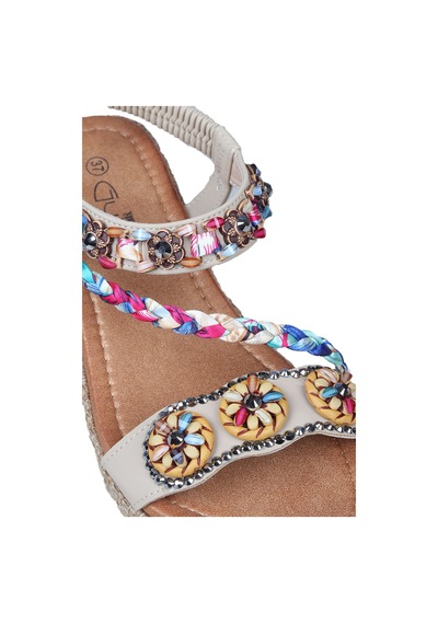 Vojo Daisy Rahat Taban Taş Boncuk Detaylı Kadın Sandalet 267800001858 14 Bej Bej