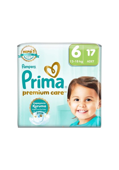 Bebek Bezi Premium Care 6 Numara 17 Adet Diğer