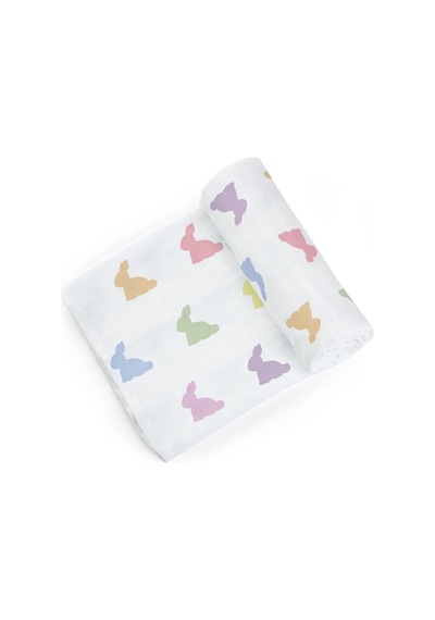 Lexroo % 100 Pamuk Müslin Bebek Örtüsü - Rainbow Lapin 70x70 Cm Muslın-ral-007070 Çok Renkli