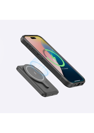 Apple iPhone 16 Pro Uyumlu Kılıf Magsafe Özellikli Standlı Kartlıklı Set Amazingthing Glamour Luxe Serisi Siyah