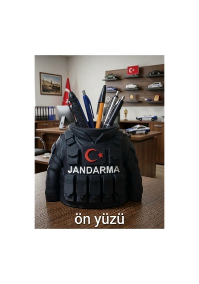 Jandarma Yeleği Tasarım Kalemlik Siyah - 935158829 Siyah