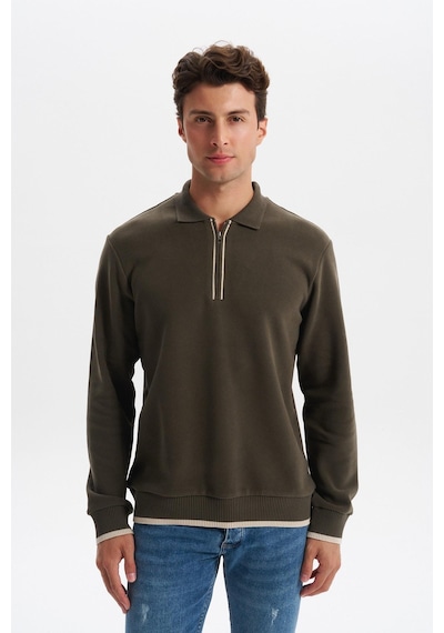 AR-MA Arma Erkek Selanik Kumaş Polo Yaka Yarım Fermuarlı Regular Fit Sweatshirt Kazak K30554697902 Haki AR-MA Arma Erkek Selanik Kumaş Polo Yaka Yarım Fermuarlı Regular Fit Sweatshirt Kazak K30554697902 Haki