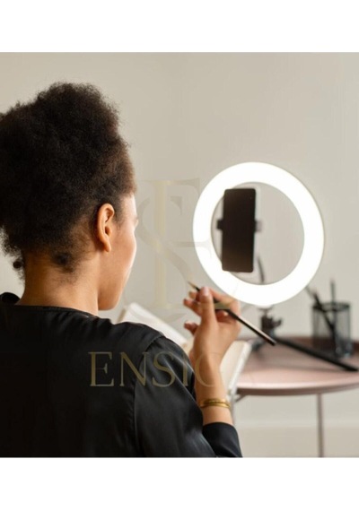 Ensiga Masa Ayaklı 10 Inç Led Ring Lıght Influencer Youtuber Tiktok Telefon Tutucu Makyaj Işığı