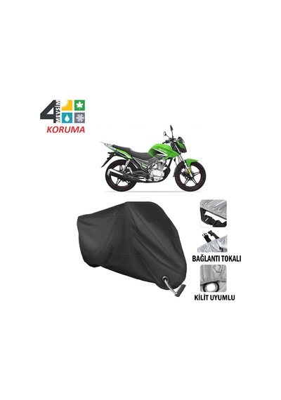Yuki Drag 200 Motosiklet Brandası ( Kilit Uyumlu - Siyah