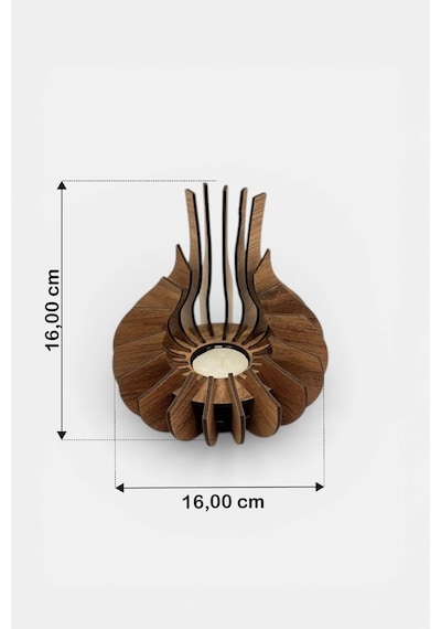 Modern Doğal Ahşap Mumluk Premium Tealight Mumluk 16 Cm Varsayılan