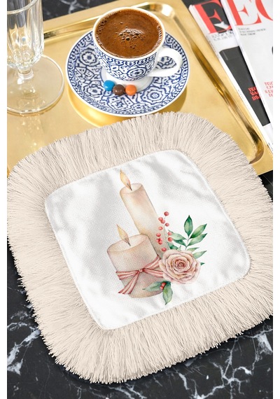 Romantik Mum Çiçek Saçaklı Kahve Yanı Sunumluk Peçete - Vintage Rustik Gül Bej Bardak Altlığı Mendil Soluk Adaçayı Beyaz Romantik Mum Çiçek Saçaklı Kahve Yanı Sunumluk Peçete - Vintage Rustik Gül Bej Bardak Altlığı Mendil Soluk Adaçayı Beyaz
