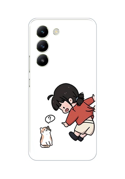 Vivo V30 Lite Uyumlu Zorla Çekiştirilen Sevgili - Çift Kombini Baskılı Silikon Kılıf Renkli