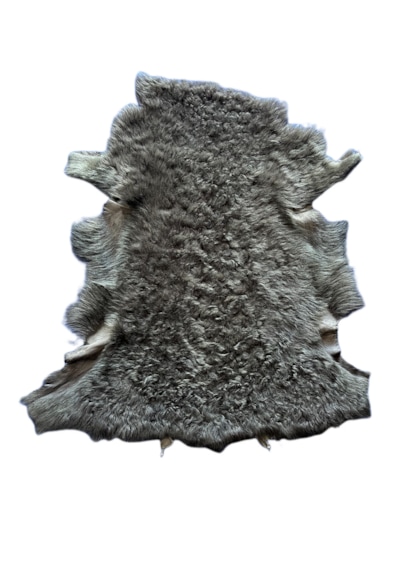 Naturel Uzun Tüylü Koyun Postu Haki 70x50 Cm