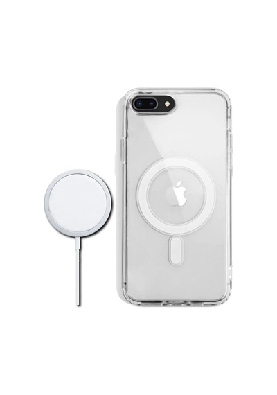 Apple Uyumlu iPhone 8 Plus Şeffaf Magsafe Kılıf Safe Şeffaf