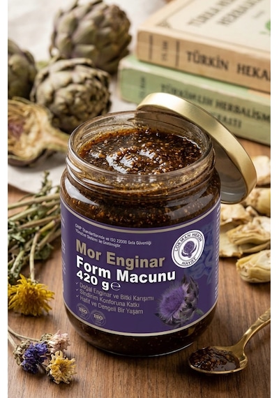 1 X 420 Gr Mor Enginar Form Macunu - Karahindiba & Zencefilli Doğal Bitki Karışımı