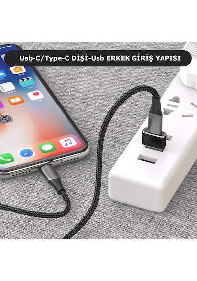 Cafele Samsung Uyumlu Huawei Xiaomi Oppo Type-C Dişi Usb Erkek Çevirici