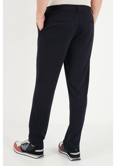 Buratti Bağlama Detaylı Regular Fit Düz Paça Jogger Pantolon Erkek Pantolon 6843701 Lacivert