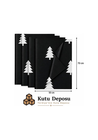 50x70 Cm Siyah Çam Ağacı Desenli Pelur Kağıt 1kg