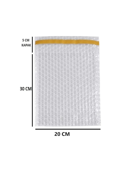 Balonlu Patpat Torba, Bantlı Baloncuklu Torba-zarf 20cm En X 30cm Boy +5cm Kapak 250 Adet