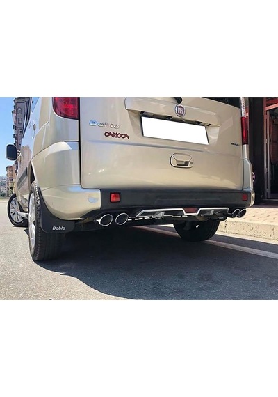 Fiat Doblo Uyumlu Siyah Difüzör 4 Krom Egzoz Görünümlü Difizör Arka Ek Body Kit 2001 - 2012
