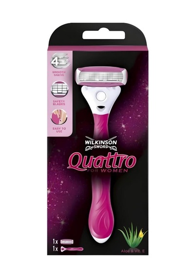 Wilkinson Sword Quattro Sistem Kadın Tıraş Bıçağı Vakumlu Tutma Aparatı Ile Birlikte 4 Bıçaklı 1 Adet