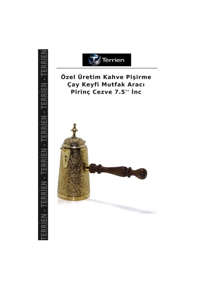 Özel Üretim Kahve Pişirme Çay Keyfi Mutfak Aracı Pirinç Cezve 7.5'' İnc