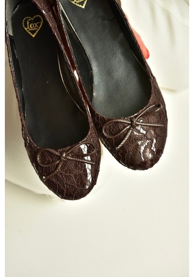 Fox Shoes Z726243404 Kahverengi Kumaş Kadın Babet