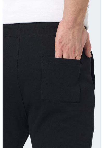 Slazenger Blazeway 2 Li Set Erkek Cepli Slim Fit Eşofman Altı Siyah -taş Gri
