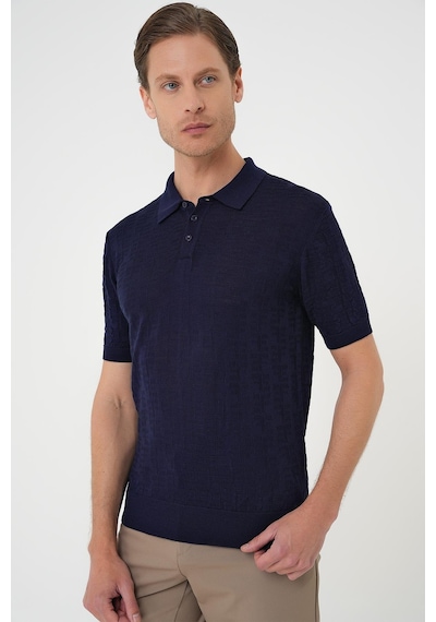 Efor Comfort Fit Polo Yaka Pamuklu Kısa Kol Casual Lacivert Triko Tişört Tr 880 Lacivert