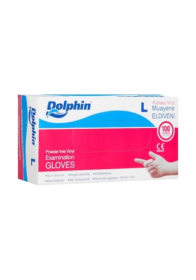 Dolphin Pudrasız Vinyl Eldiven L