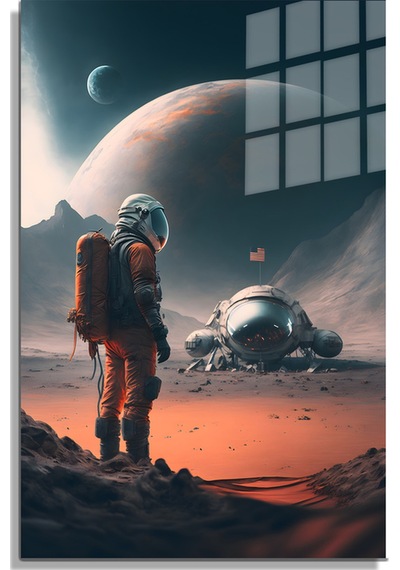 Space/uzay Yapay Zeka Özel Tasarım Cam Tablo Ofis, Mutfak Çocuk Odası, Salon 128