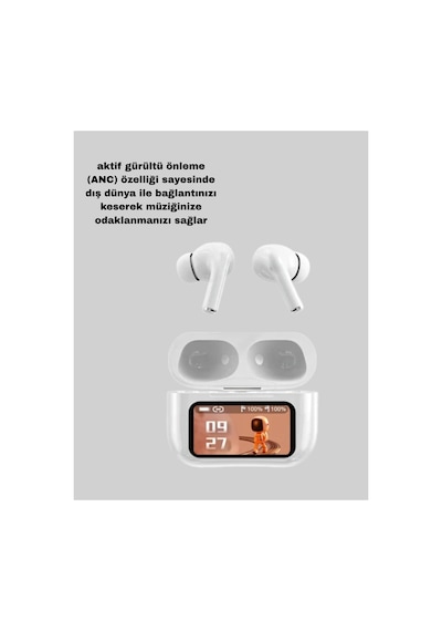 Dokunmatik Ekranlı Bluetooth Kulaklık Anc Suya Dayanıklı Powerbank Kutulu - Hs08378144-7924 Renkli