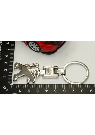Peugeot Uyumlu Lion Aslan Logo Çift Yön Krom Metal Stil Anahtarlık