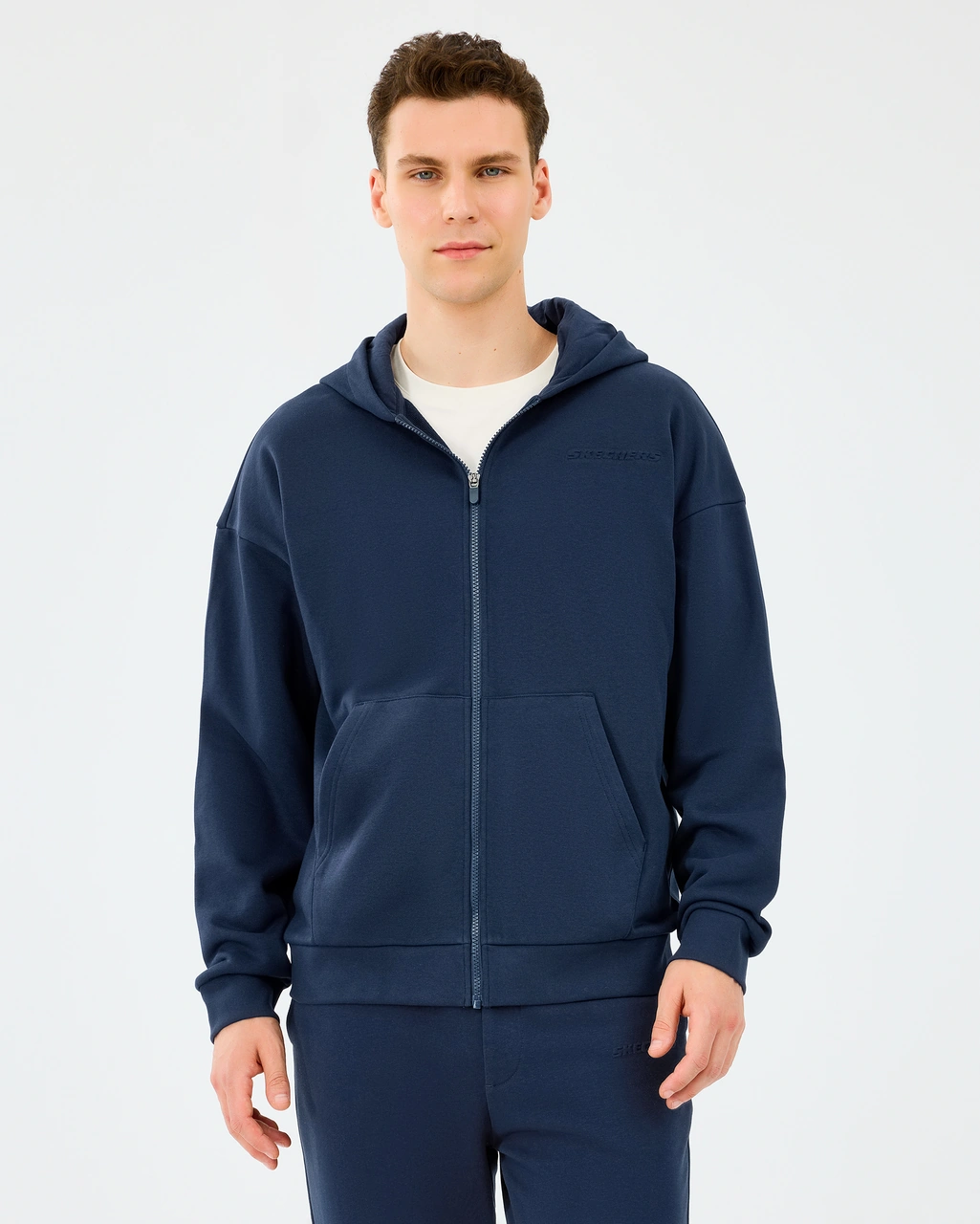 Skechers M Essential Full Zip Hoodie Sweatshirt Erkek Lacivert Sweatshirt S2610014-0505 Lacivert