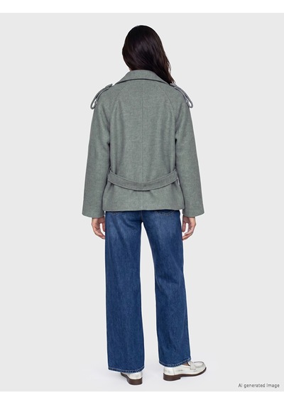 Lcw Modest Gri Kuşaklı Oversize Kadın Kaşe Kaban