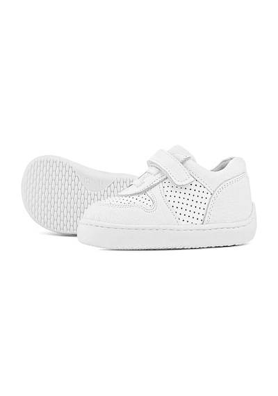 Rakerplus Bob Hakiki Deri Beyaz Barefoot Beyaz Tabanlı Cırtlı Bebek Sneaker Ayakkabı Beyaz