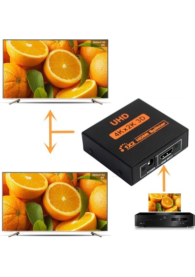 TriLine 4K Ultra HD 3D 2 Port HDMI Splitter Çoğaltıcı