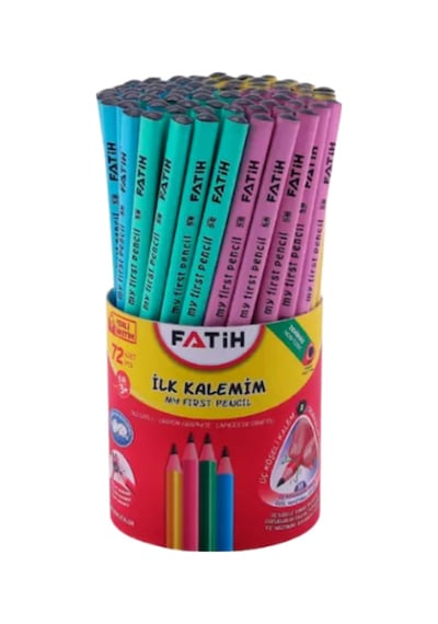 Kurşun Kalem Jumbo Üçgen Başlangıç Kalemi 4'lü Set Pembe, Sarı, Yeşil, Mavi Çok Renkli
