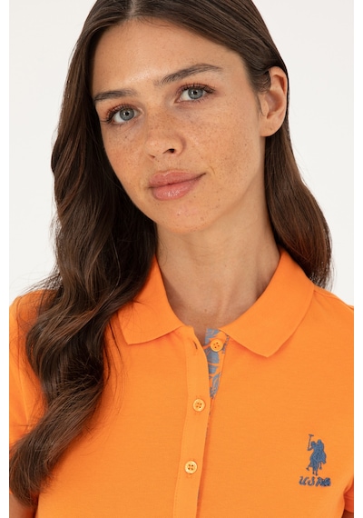 U.S. Polo Assn. Kadın Turuncu Basic Polo Yaka Tişört 50280060-VR051