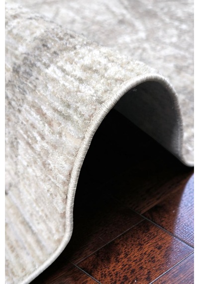 Vivanni Home Ashlynn Polyester Vintage Halı Pamuk Atkı Tabanlı Modern Dokuma Ev Halısı Bej Gri