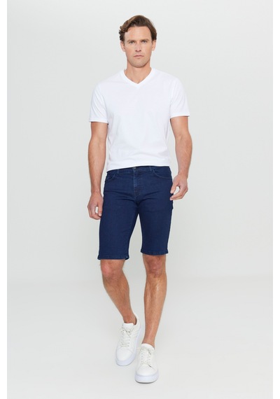 Ac&Co / Altınyıldız Classics Erkek K.Lacı Slim Fit Dar Kesim Pamuklu Esnek Denim Şort