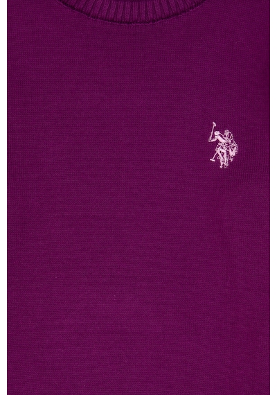 U.S. Polo Assn. Kız Çocuk Menekşe Bisiklet Yaka Basic Kazak 50316808-VR037
