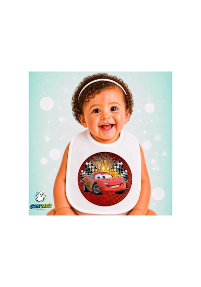 Cars Mcqueen Keten Bebek Mama Önlüğü Yumuşak - Emici - Yıkanabilir - Özel Tasarım P037 Çok Renkli